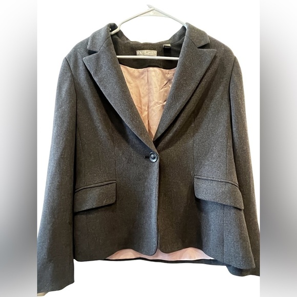 Kate Hill Gray Longsleeve Office Button Collar Blazer Size 10P - Picture 9 of 15